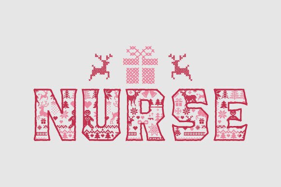 Christmas Nurse Pink Graphic for T-Shirt Designs