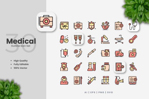 Medical Colored Icons: Graphics and Icons