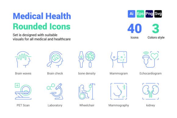 Medical Health Rounded Icons: Graphics & Icons for Crafters