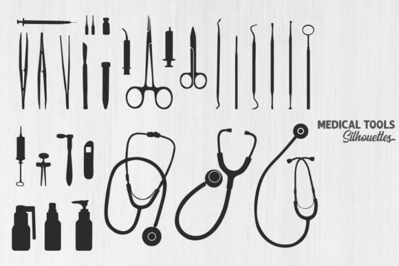 Medical Tools Silhouette: Graphics & Illustrations