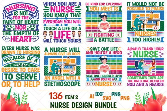 Nurse Big New Design Bundle: Graphics for T-Shirt Designs