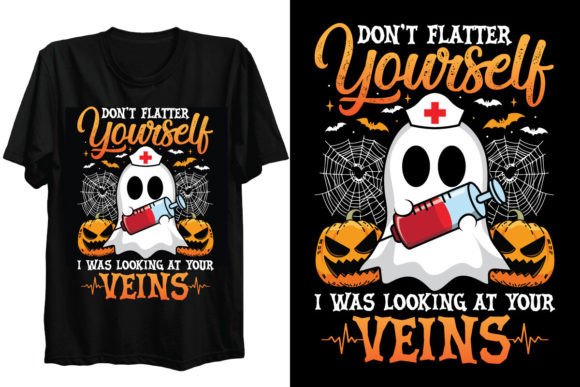Spooky Boo Nurse Graphics for T-Shirt Designs